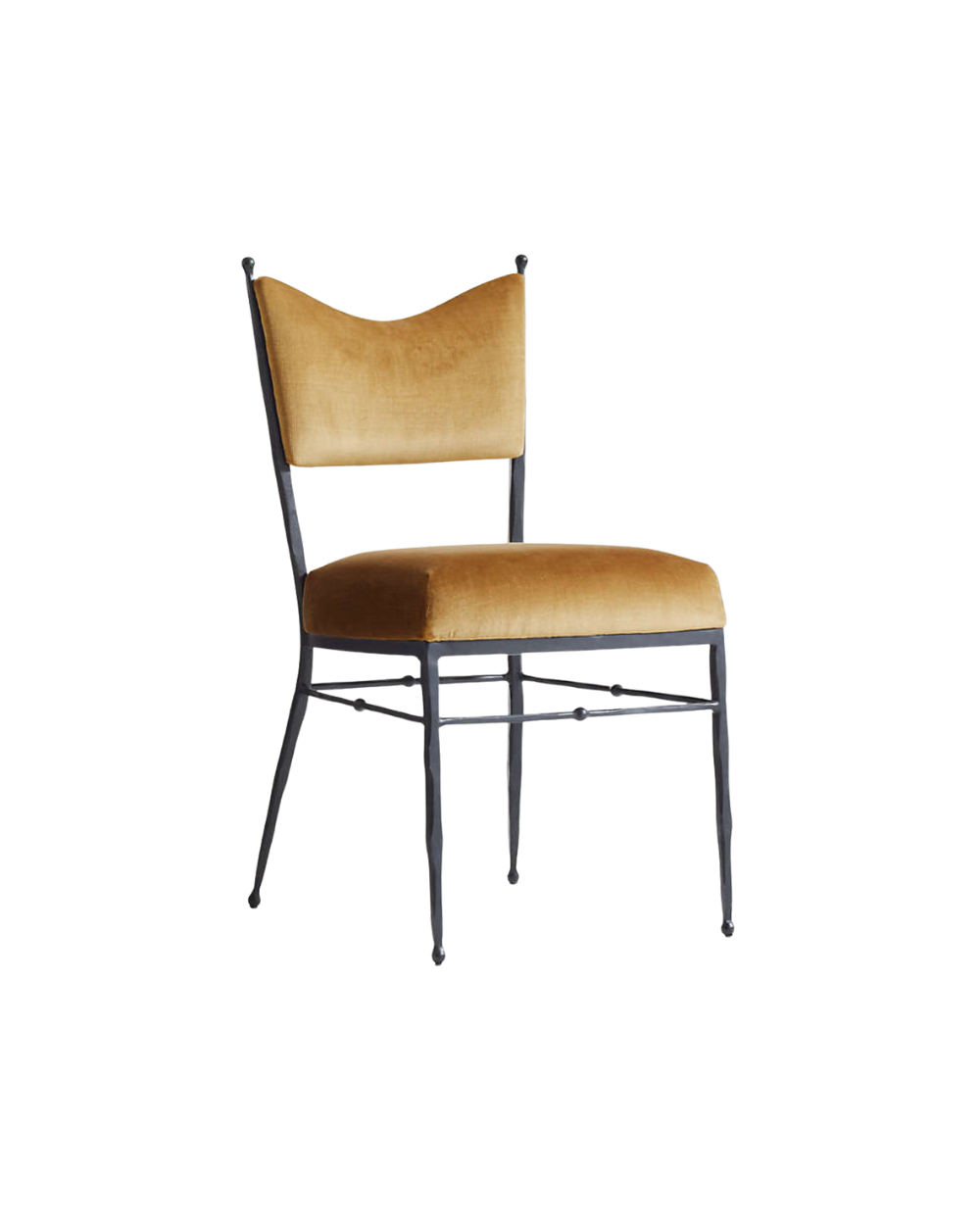 Rodin Ochre Velvet Dining Chair by Athena Calderone