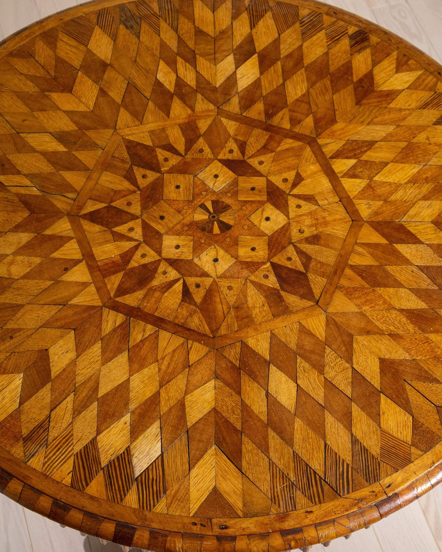 Round Marquetry Table, c.1900