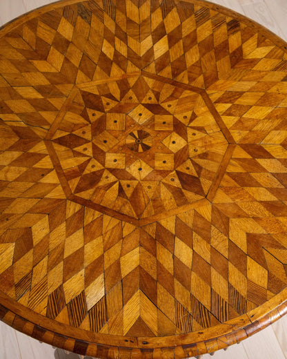 Round Marquetry Table, c.1900