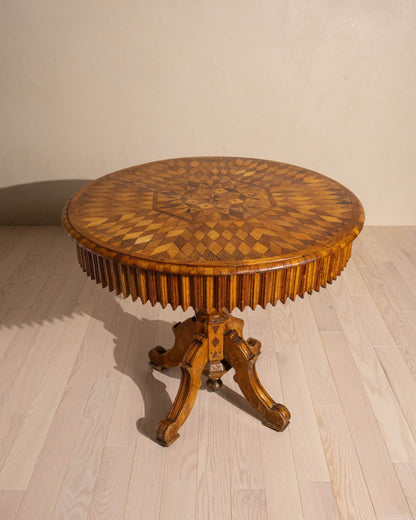 Round Marquetry Table, c.1900