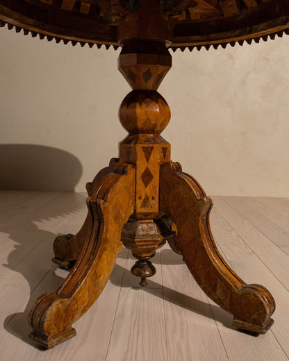 Round Marquetry Table, c.1900