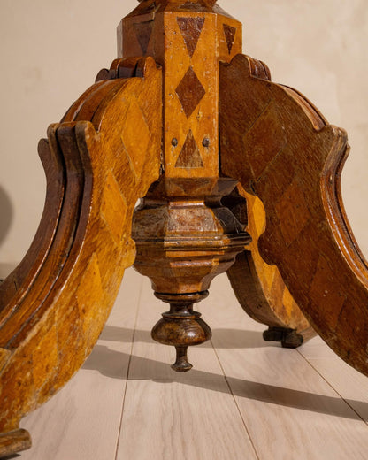 Round Marquetry Table, c.1900