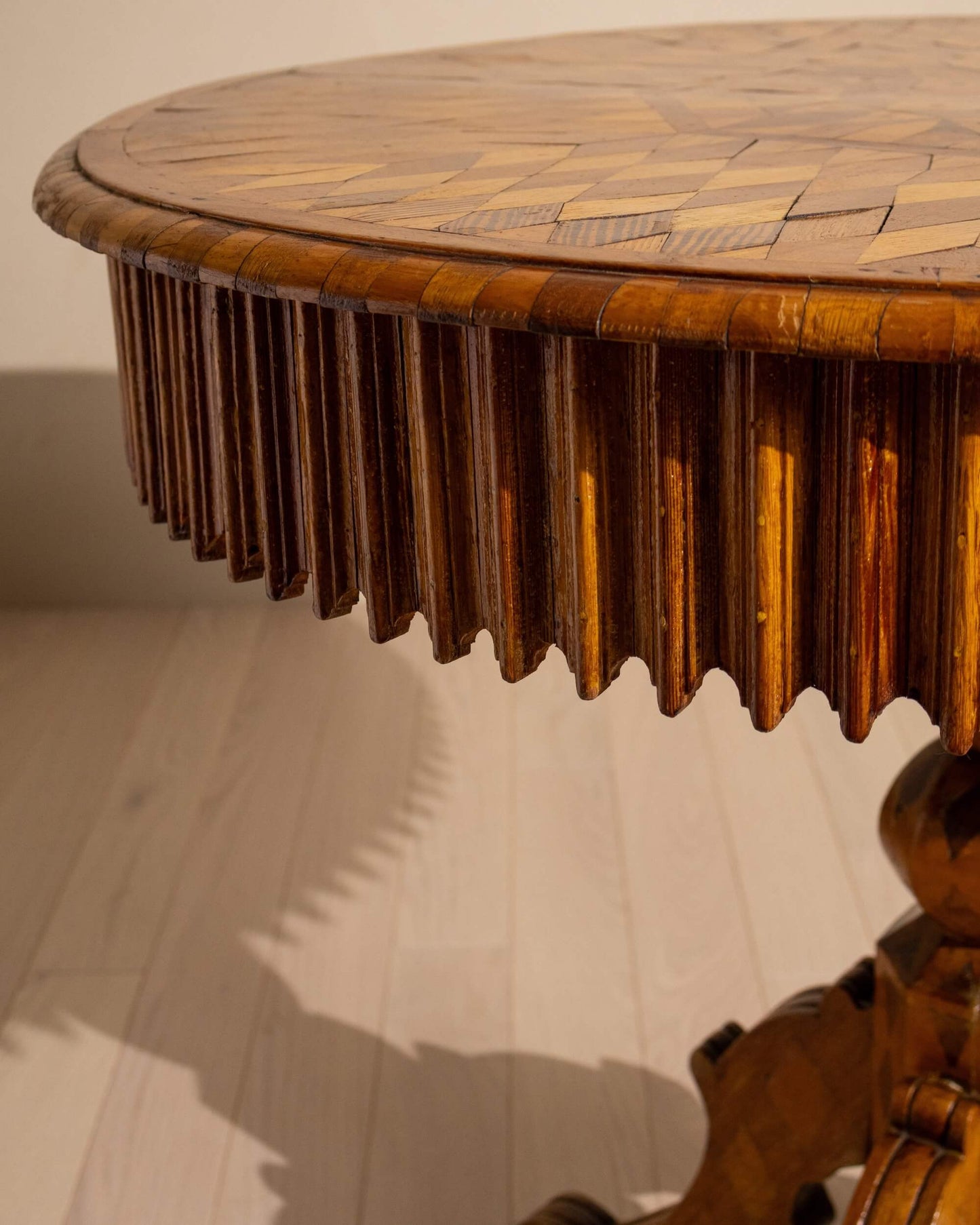 Round Marquetry Table, c.1900