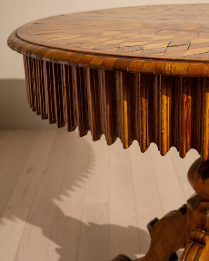 Round Marquetry Table, c.1900