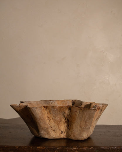 Sculptural Carved Wooden Bowl