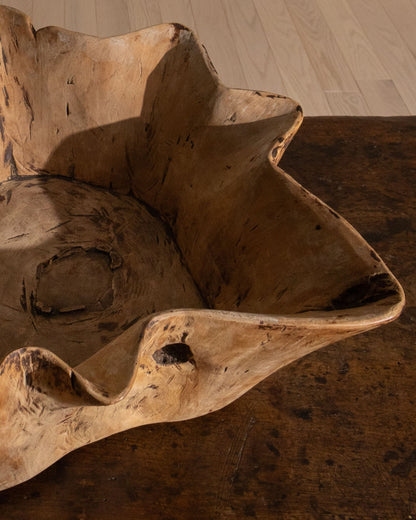 Sculptural Carved Wooden Bowl