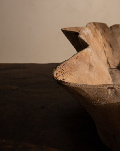 Sculptural Carved Wooden Bowl