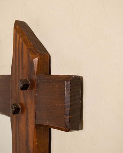 French Oak Mirror with Twisted Iron Ring