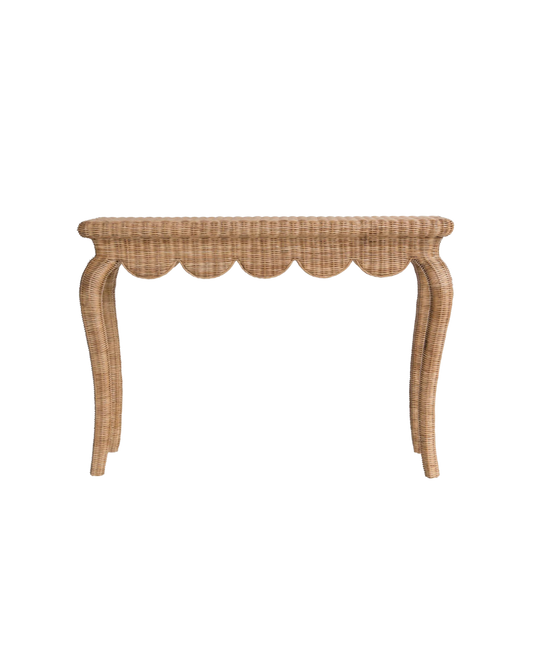 Amelia Scalloped Wicker Table