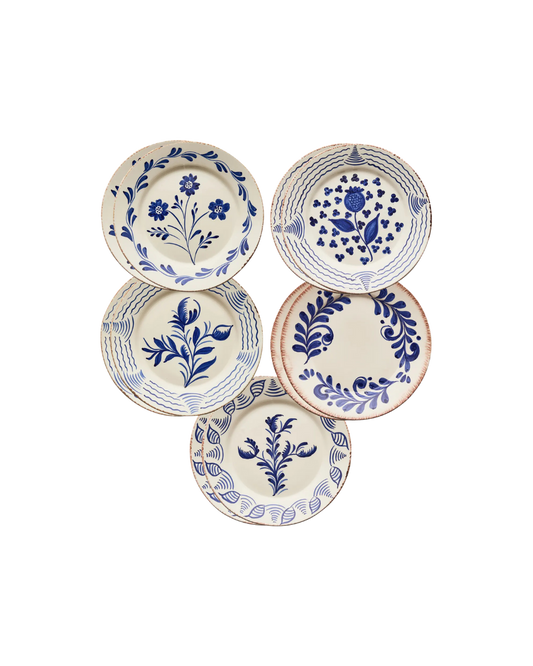 Casa Nuno Blue and White Dinner Plates, Set of 10