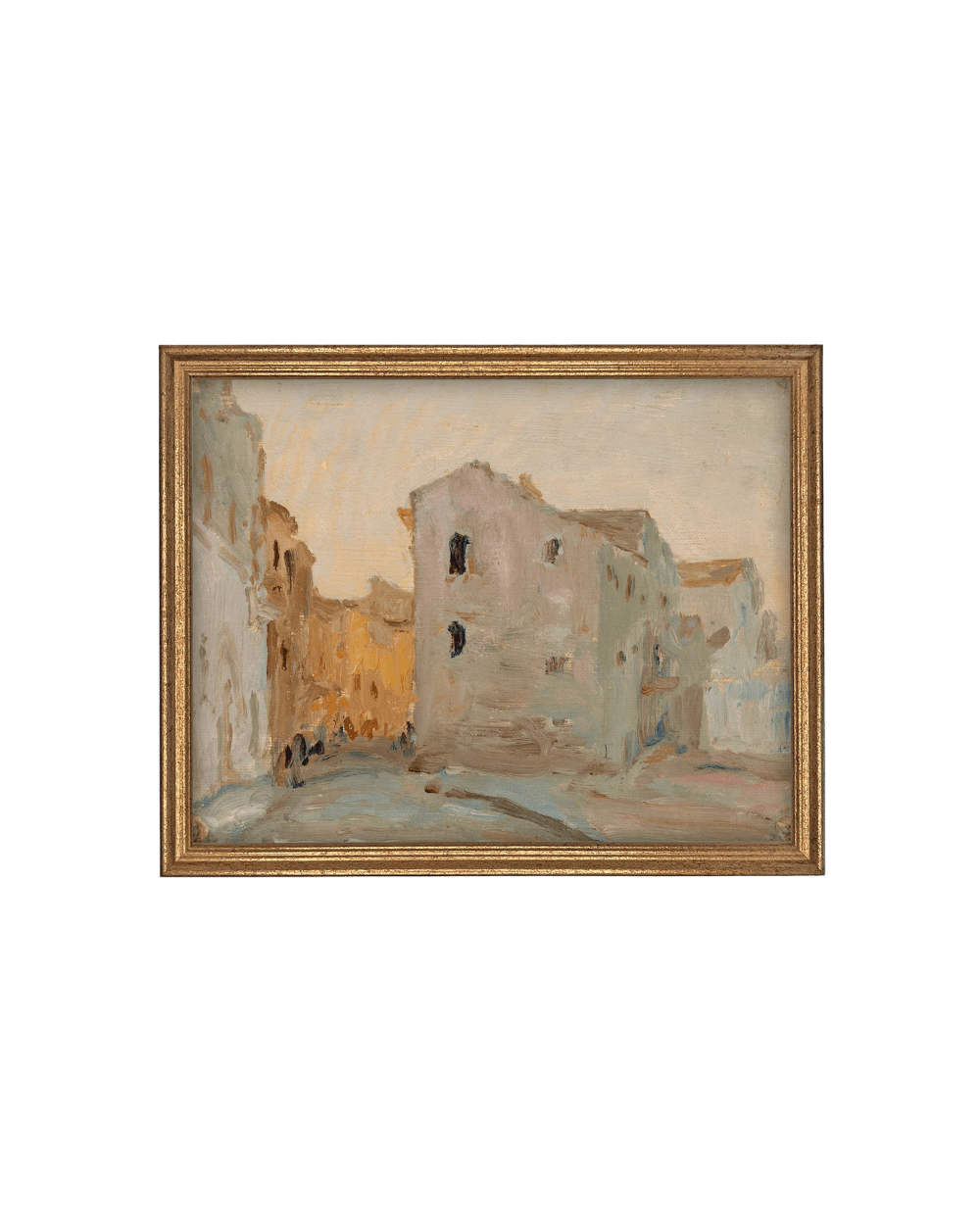 Framed European City Canvas