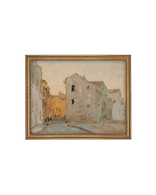 Framed European City Canvas