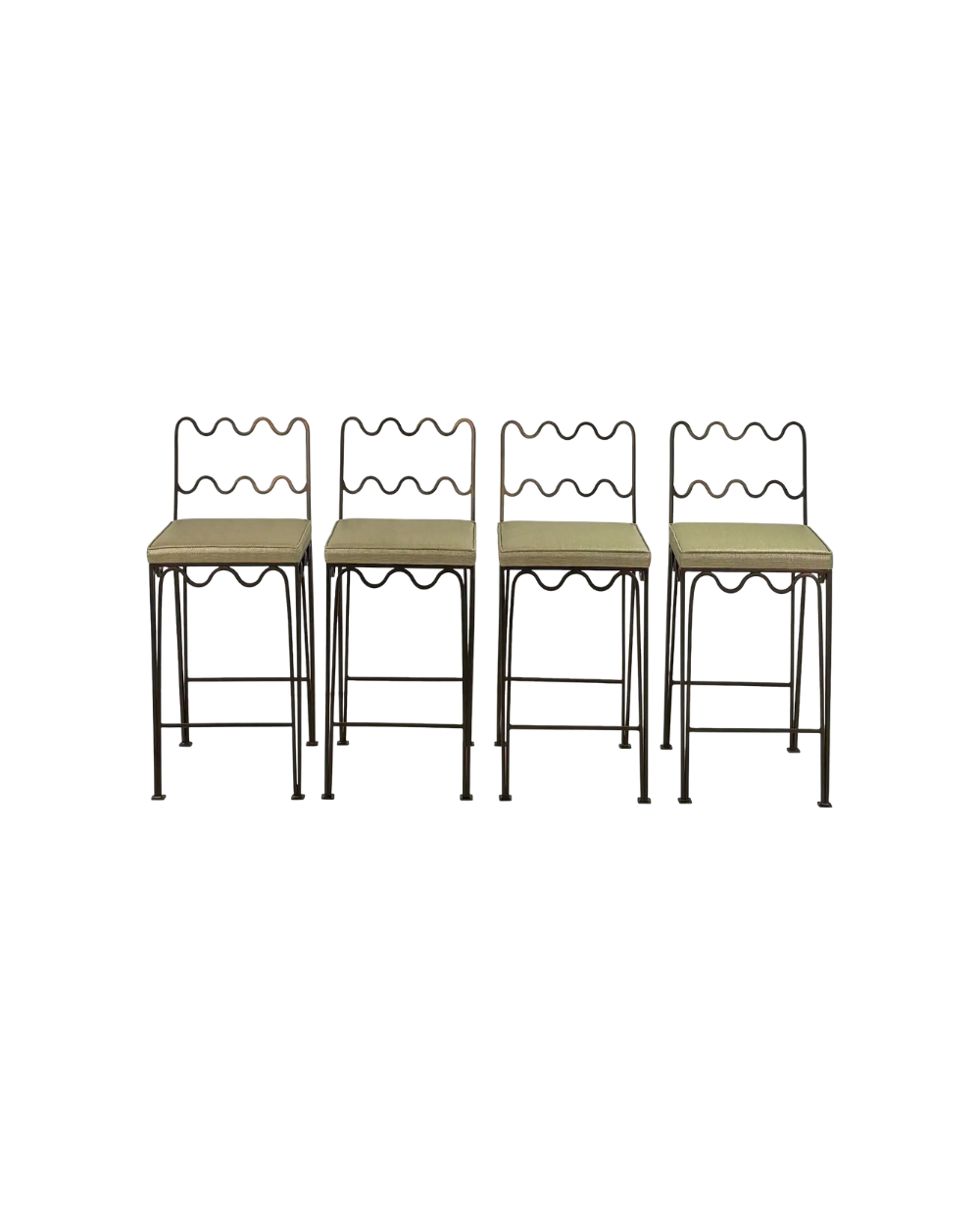 Set of 4 'Méandre' Counter Stools by Design Frères