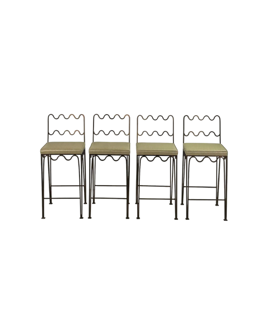 Set of 4 'Méandre' Counter Stools by Design Frères
