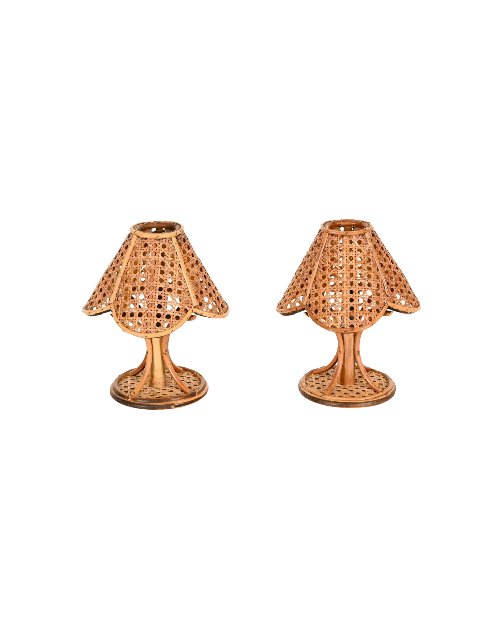 Rattan Pair of Lamps