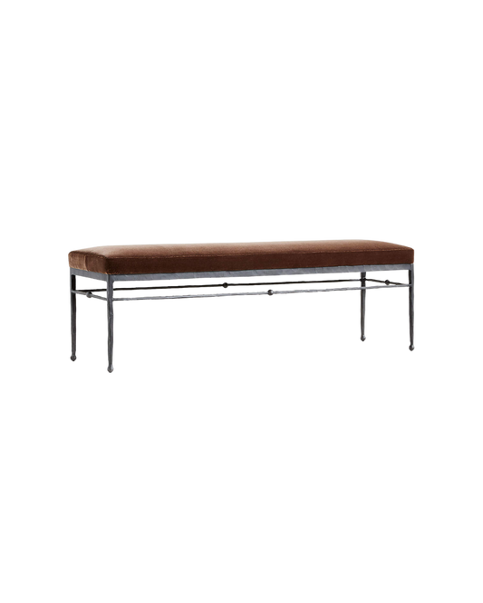 Rodin Brown Velvet Bench