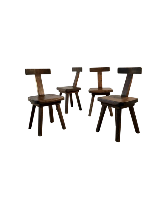 Rustic "T" Chairs, Set of 6