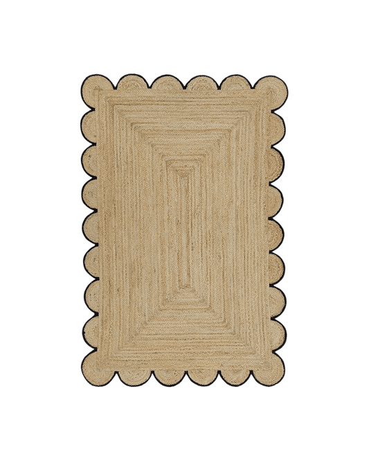 Scalloped Natural Jute Area Rug